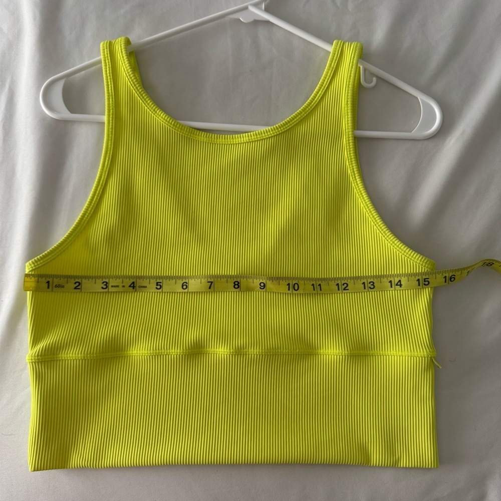 Lululemon Power Pivot Ribbed Tank Top Electric Lemon - Picture 4 of 10